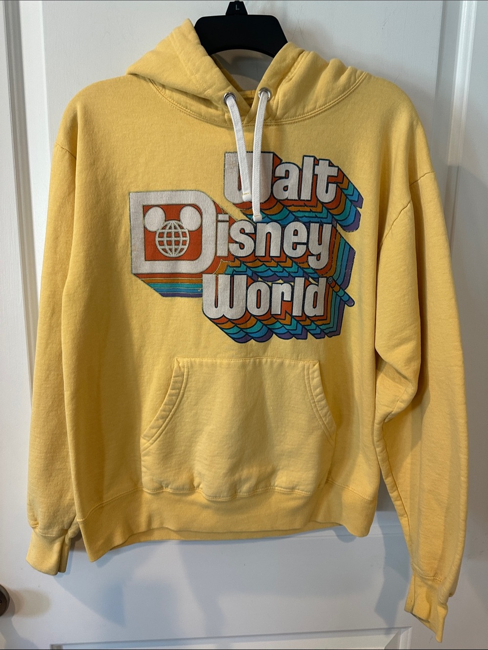 Disney Yellow Walt Disney World Retro Logo Crewneck Hoodie